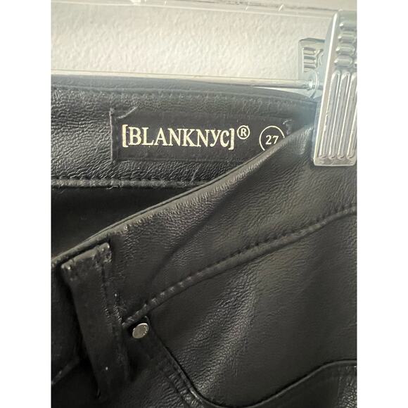 Blank NYC Pants Women's 27 Black Faux Leather Skinny Biker Festival Vegan Emo - Picture 4 of 8